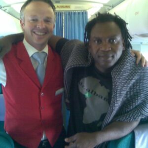 Unser Obmann Philipp Steinriegler vor vielen Jahren mit "Dr.Alban" an Bord: Flug von Stockholm nach Wien. Toll war das!